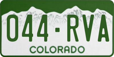 CO license plate 044RVA