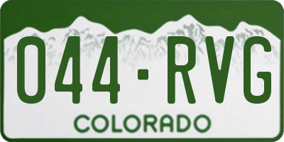 CO license plate 044RVG