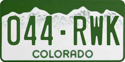 CO license plate 044RWK
