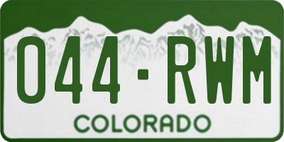 CO license plate 044RWM