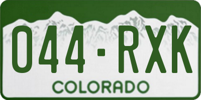 CO license plate 044RXK