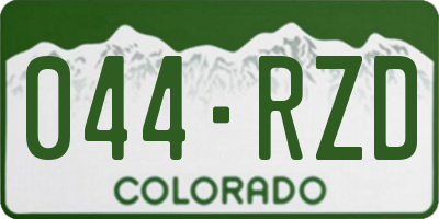 CO license plate 044RZD