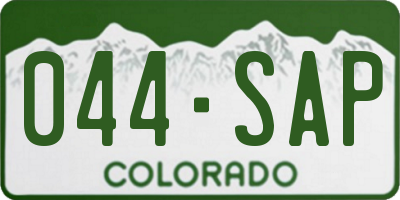 CO license plate 044SAP
