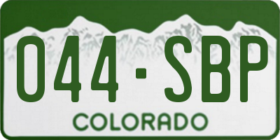 CO license plate 044SBP