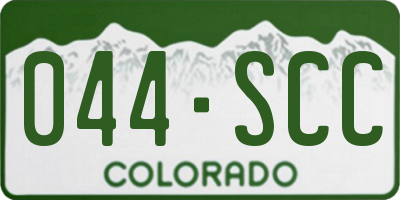 CO license plate 044SCC