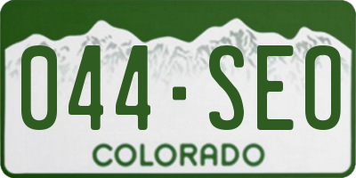 CO license plate 044SEO