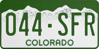 CO license plate 044SFR