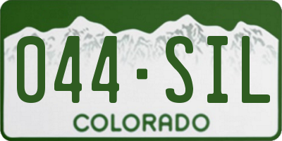CO license plate 044SIL