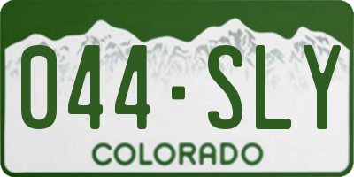 CO license plate 044SLY