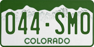 CO license plate 044SMO