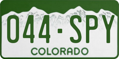 CO license plate 044SPY