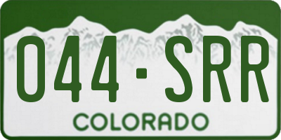 CO license plate 044SRR