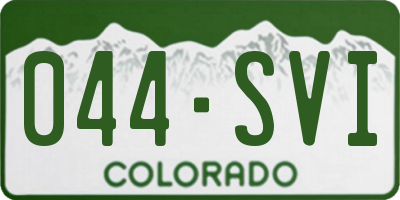 CO license plate 044SVI