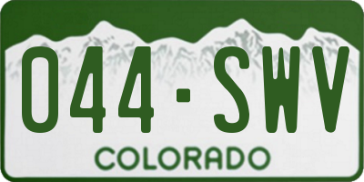 CO license plate 044SWV