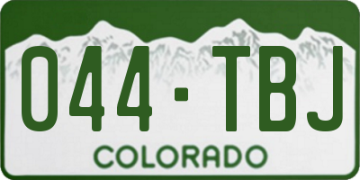 CO license plate 044TBJ
