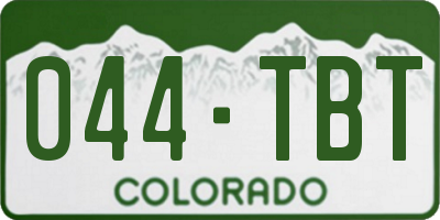 CO license plate 044TBT