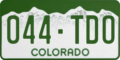 CO license plate 044TDO