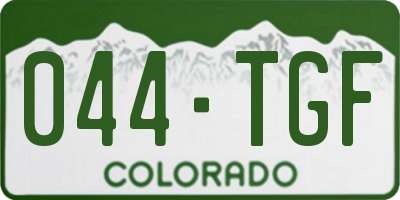 CO license plate 044TGF
