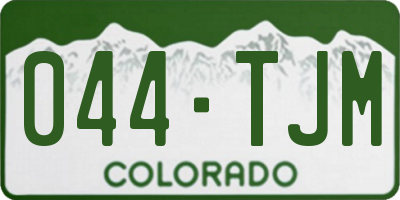 CO license plate 044TJM