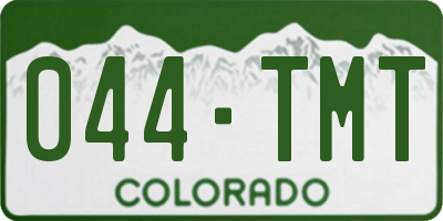 CO license plate 044TMT