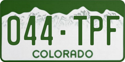 CO license plate 044TPF