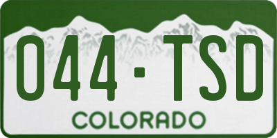 CO license plate 044TSD