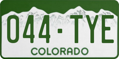 CO license plate 044TYE