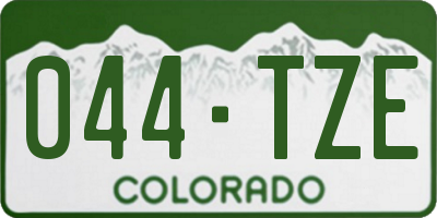 CO license plate 044TZE
