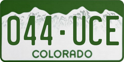 CO license plate 044UCE