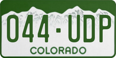 CO license plate 044UDP