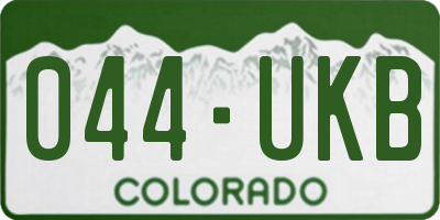 CO license plate 044UKB
