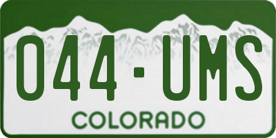 CO license plate 044UMS