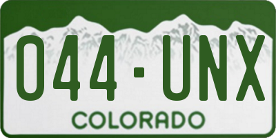 CO license plate 044UNX
