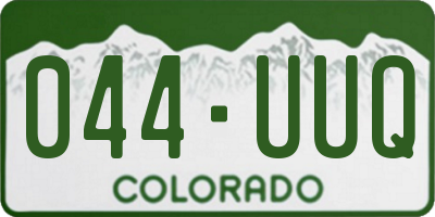 CO license plate 044UUQ