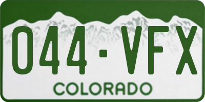 CO license plate 044VFX