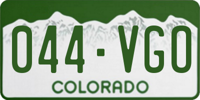 CO license plate 044VGO