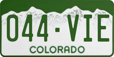 CO license plate 044VIE