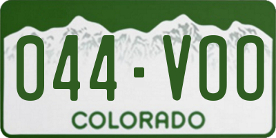 CO license plate 044VOO