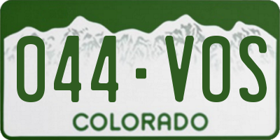 CO license plate 044VOS