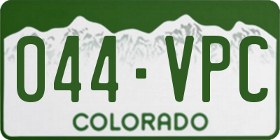 CO license plate 044VPC