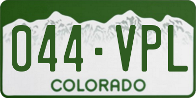 CO license plate 044VPL