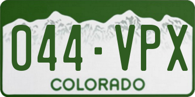 CO license plate 044VPX