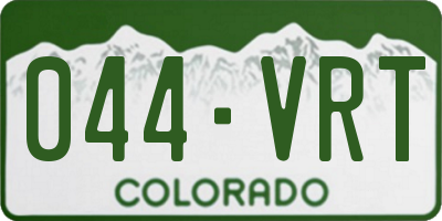 CO license plate 044VRT