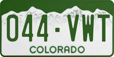 CO license plate 044VWT