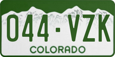 CO license plate 044VZK