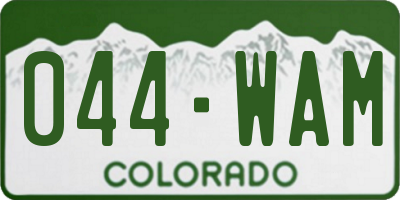 CO license plate 044WAM