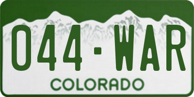 CO license plate 044WAR