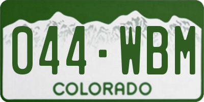 CO license plate 044WBM
