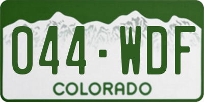 CO license plate 044WDF