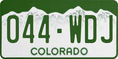 CO license plate 044WDJ